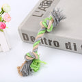 Green knotted cotton rope dog toy