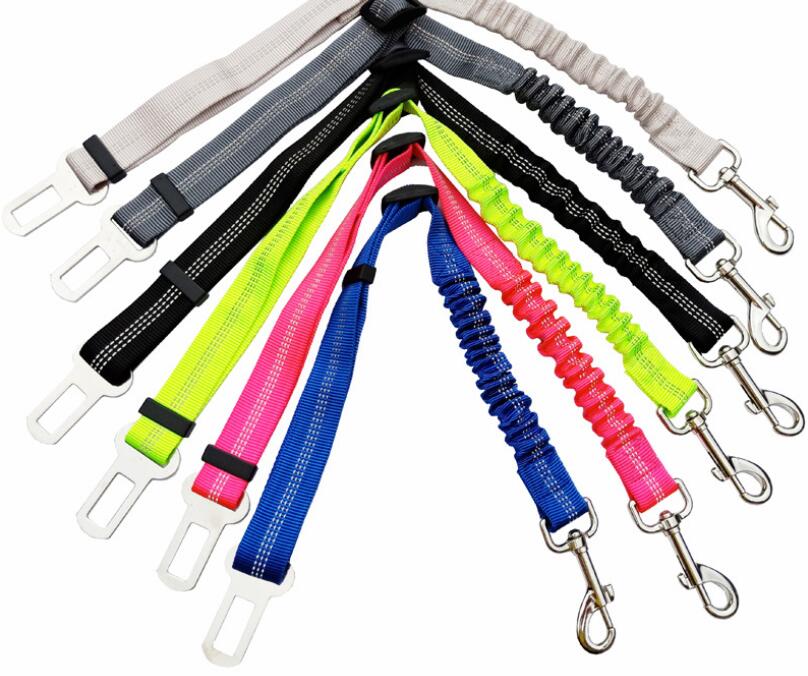 Dog car seat belt leads in lots of colours