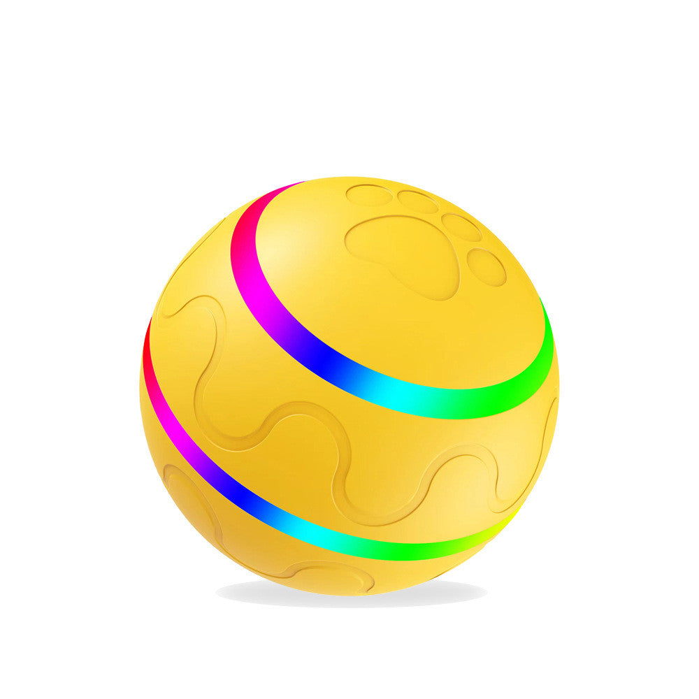 Yellow self-rolling cat ball