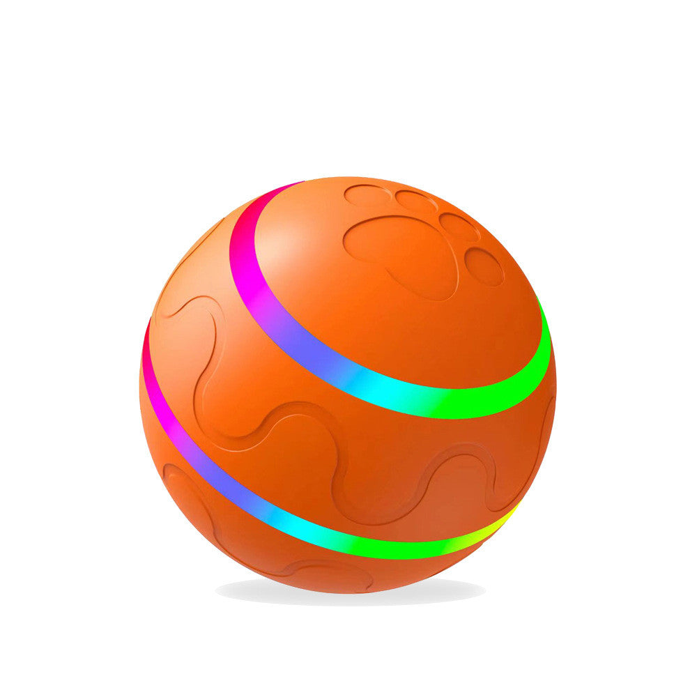 Orange self-rolling cat ball