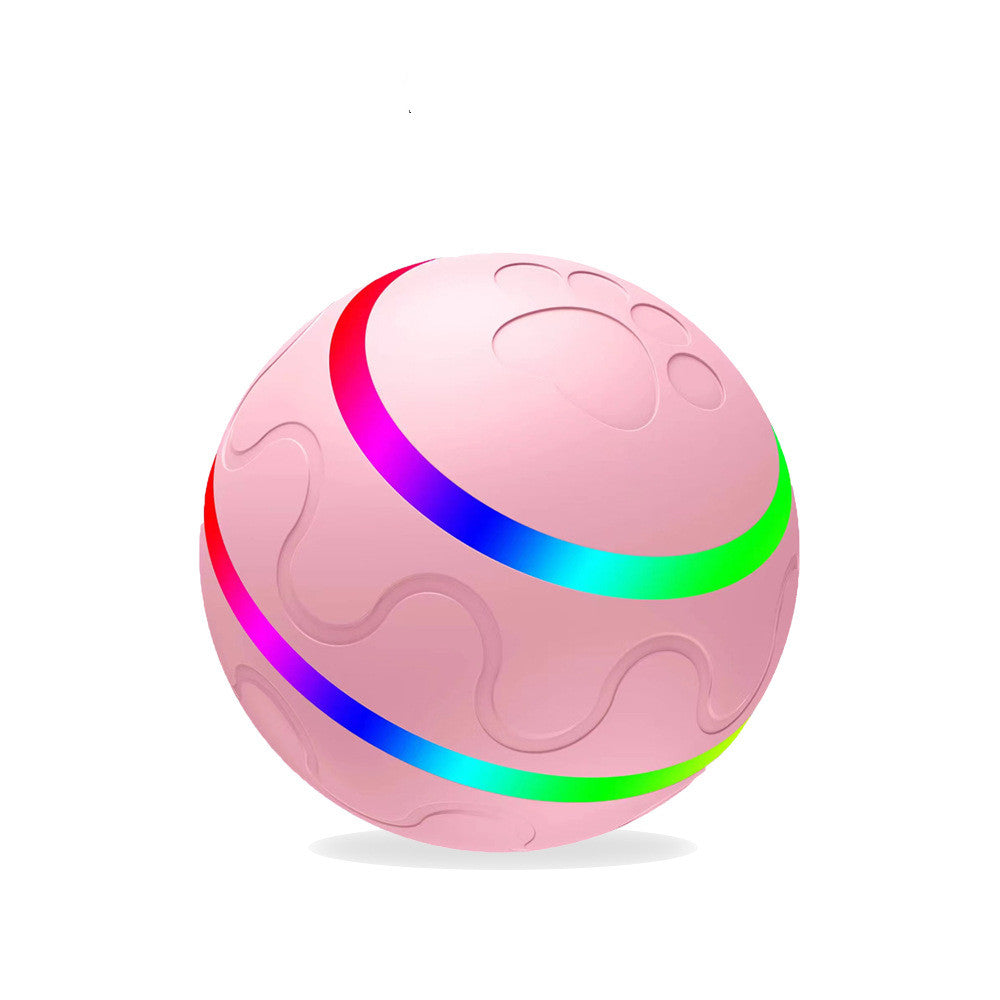 Pink self-rolling cat ball