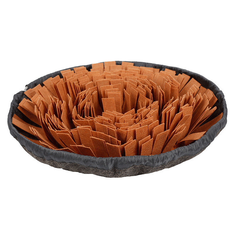 Brown snuffle bowl for dogs