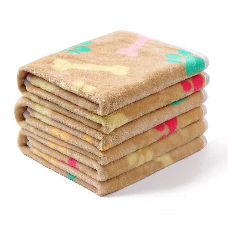 Camel paw print pet fleece blanket