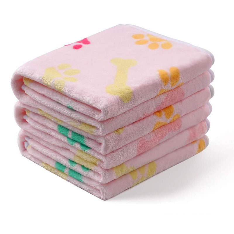 Pink paw print pet fleece blanket