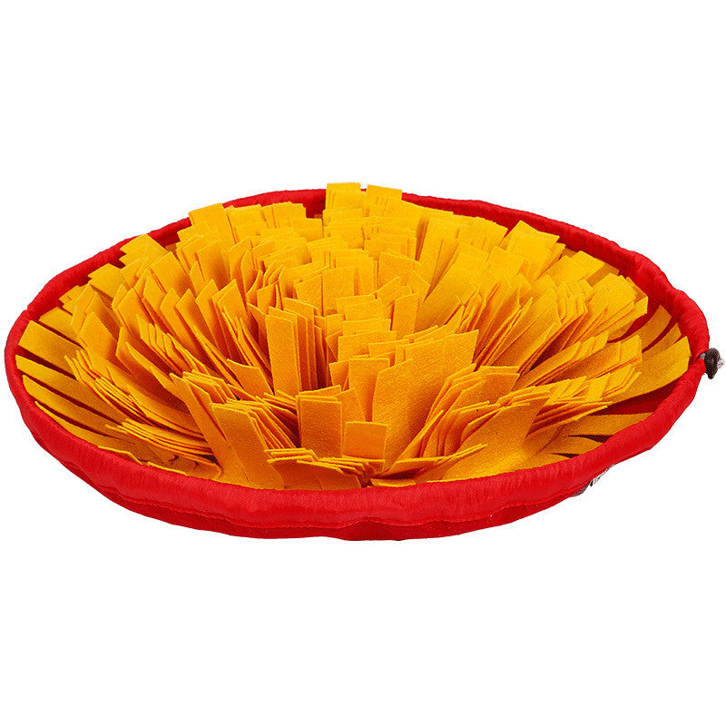 Orange snuffle bowl for dogs