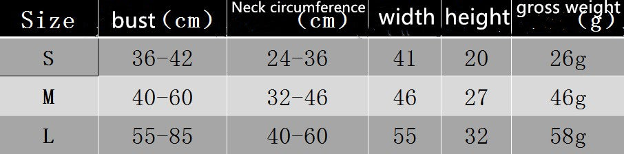 Bat wings size chart